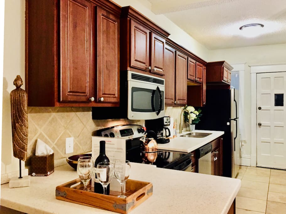 Good size kitchen equipped with everything you need to prepare meal or snack