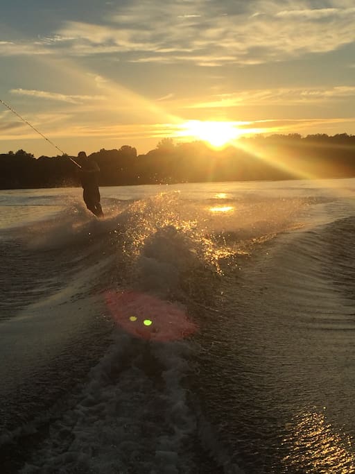 Sunset lake view