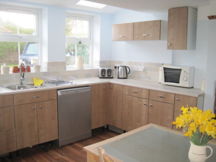 Bright Kitchen Diner with Woodburner