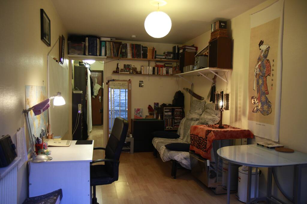 Chambre, salon, salle à manger