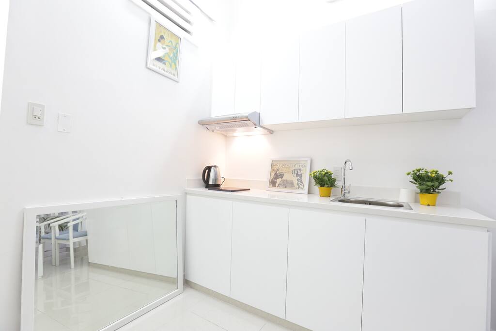 The Kitchen includes Electric Stove, Kettle, Cutlery, Cups, Coffee and Tea, basically anything and everything you could need to prepare foods.
