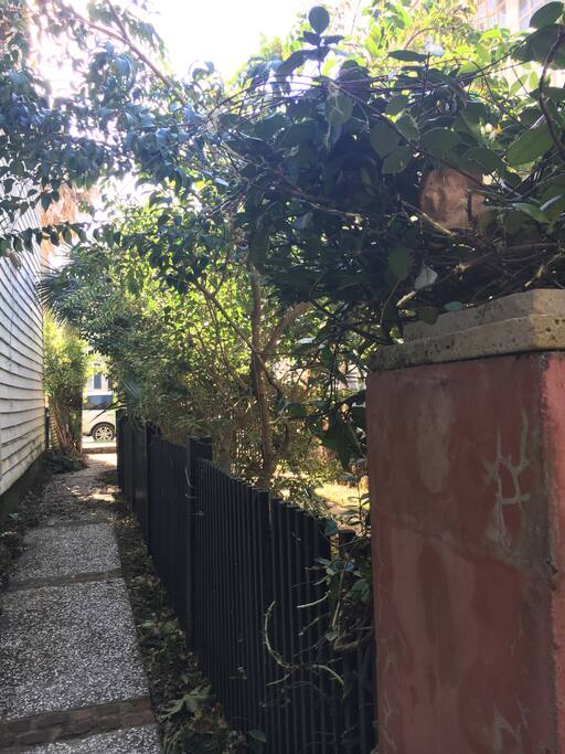 Pathway leading to courtyard looking back to street