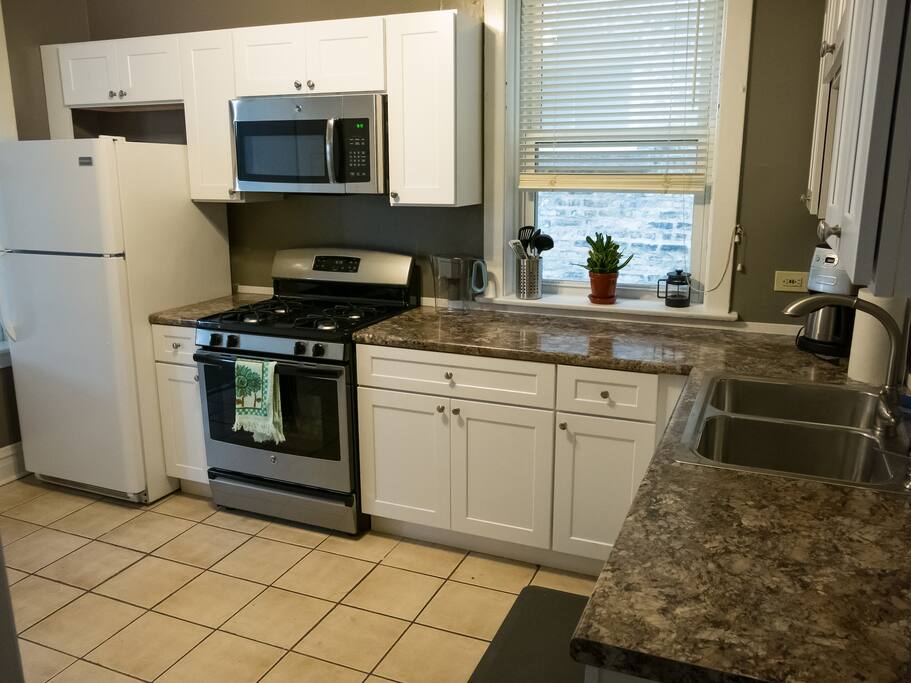 Updated kitchen with modern appliances