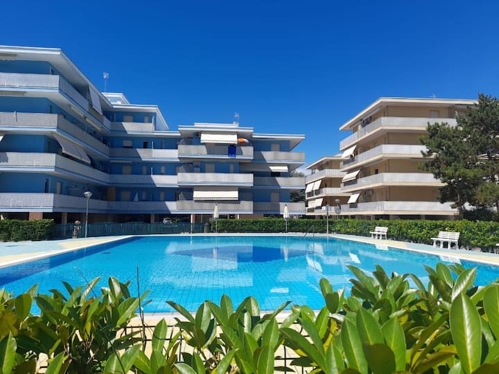 Comfortable tworoom apartment with terrace and beautiful pools