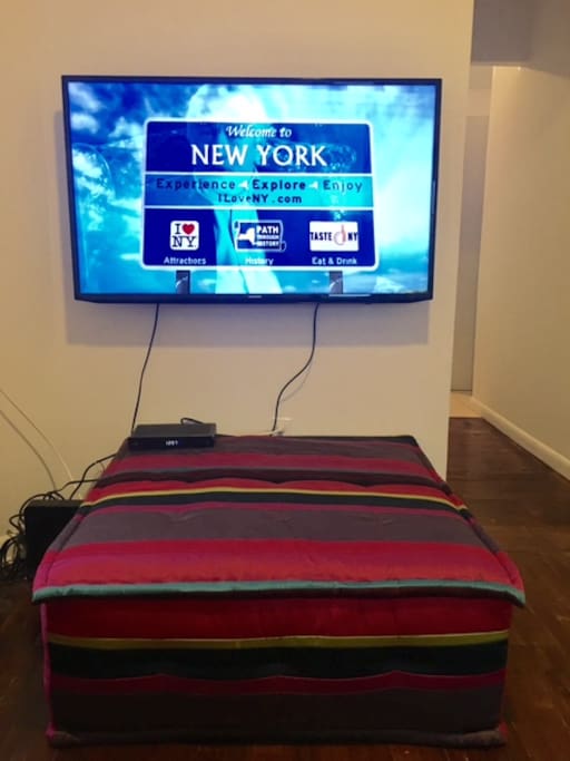 Full Cable and Wifi on big screen TV
