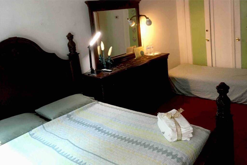 Room with twin air bed