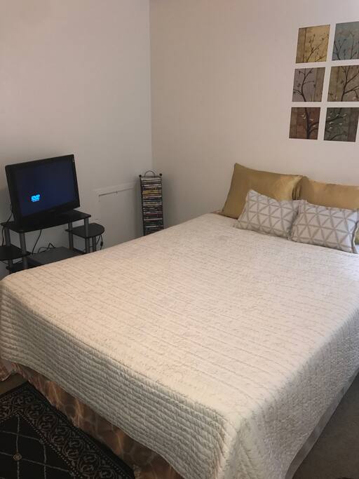 Sheets and light comforter. Bedding freshly washed.