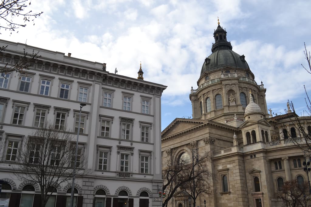 This is our building and St. Stephen's Basilica directly next to it.