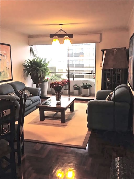 the living room gets light. photos taken at dusk. sorry