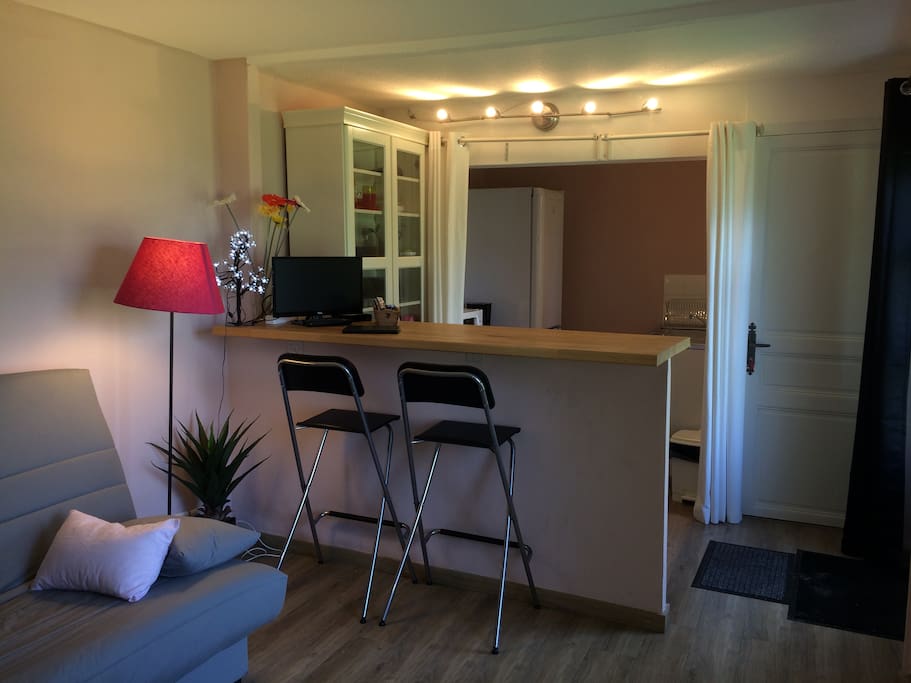 Cuisine ouverte sur le salon