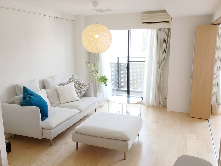 Living room with a wide balcony