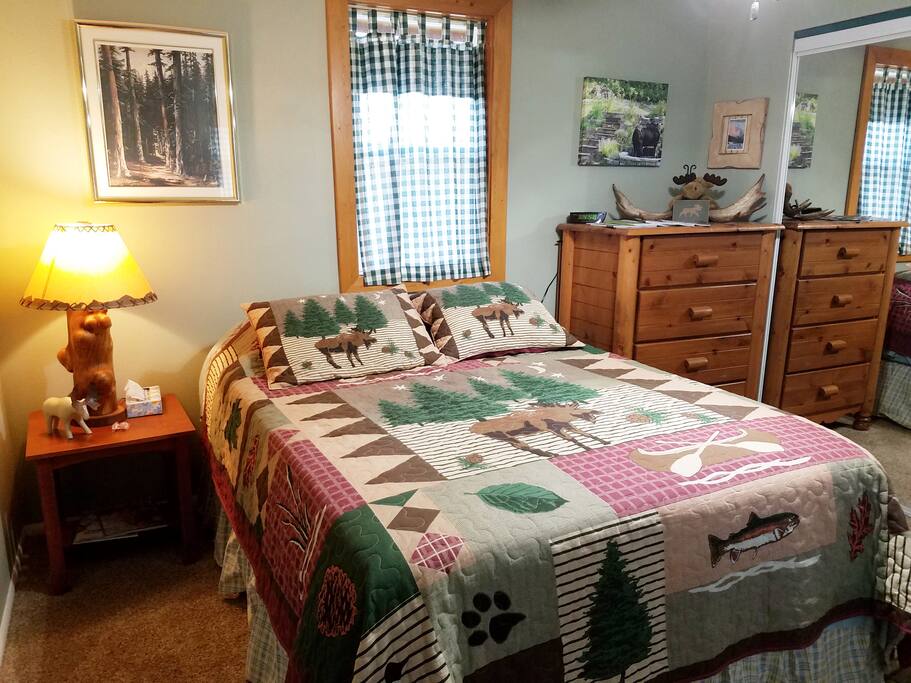 The MOOSE room on the main floor includes a "cloud of a bed", a memory foam topper over a supportive queen mattress.