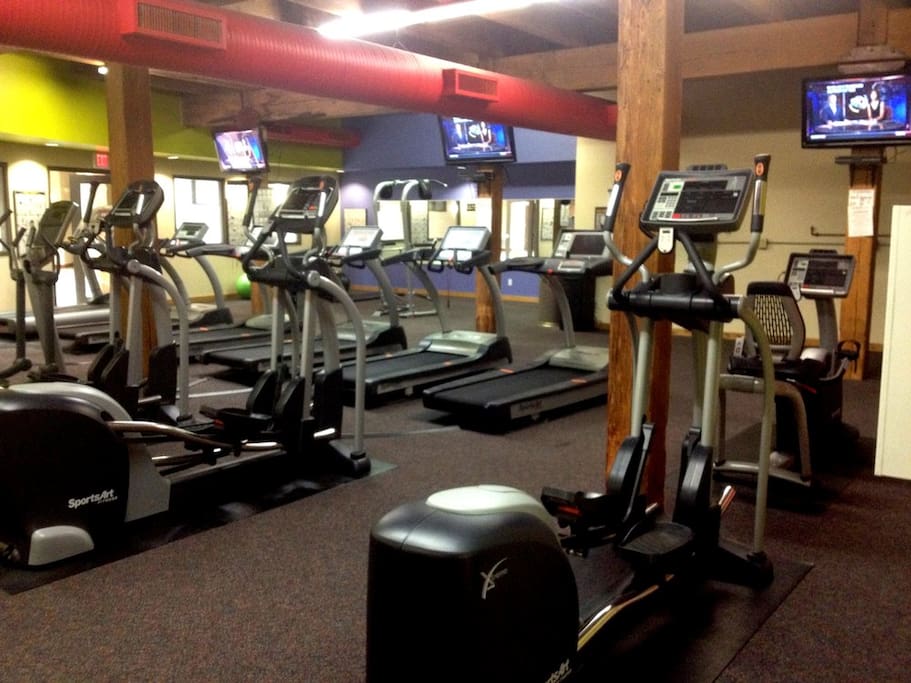 Three story gym. Cardio, weights & yoga