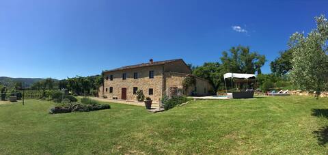 Panoramic view from stone Apartment- Pool and A/C