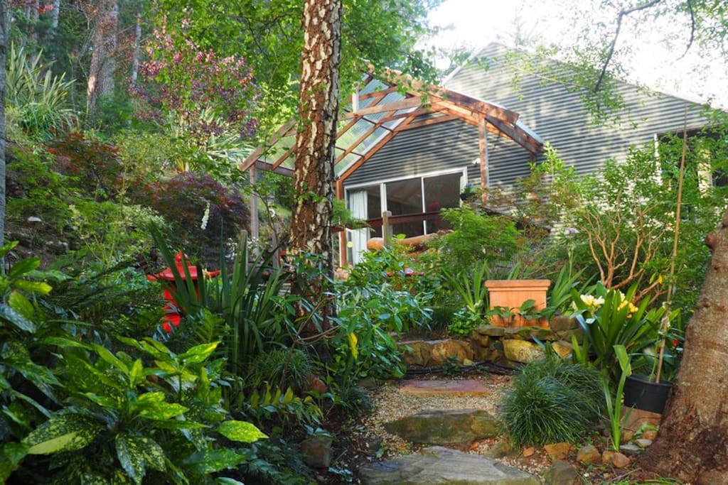 Garden outside of entrance.
