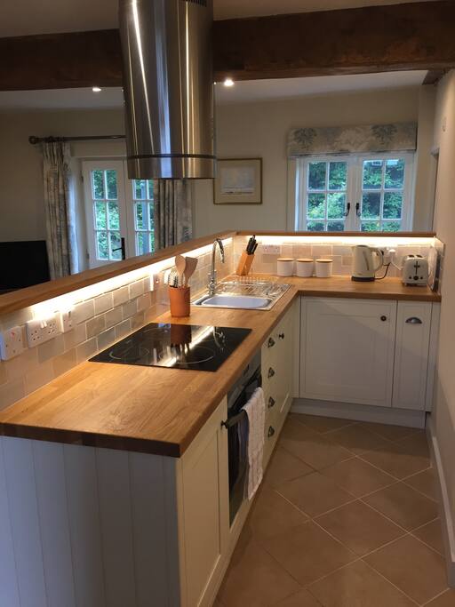 The kitchen area