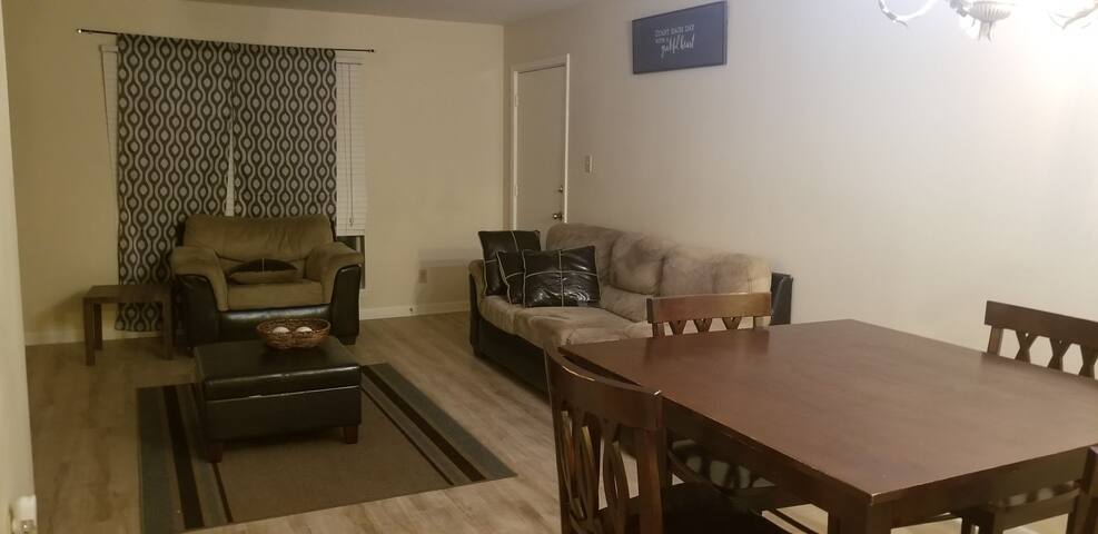 Warm cozy apartment space in a nice neighborhood.