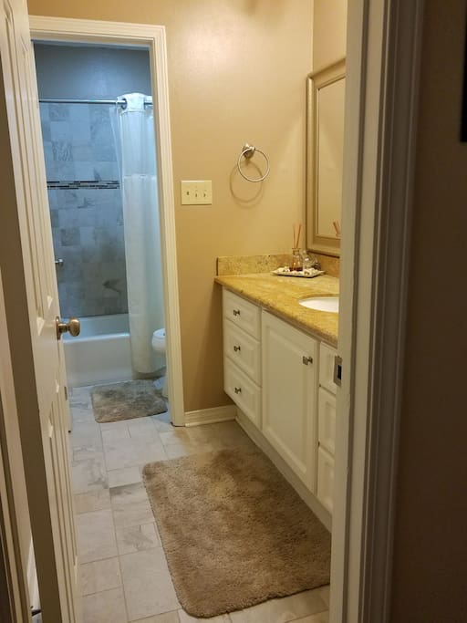 Clean updated bathroom.
