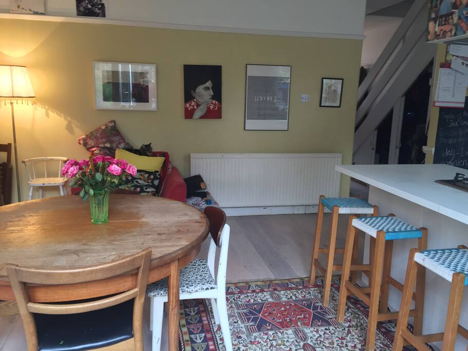Breakfast bar and extendable dining table