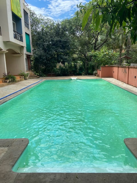 Beautifully furnished 2BHK pool facing apartment in Anjuna/Vagator (North Goa)