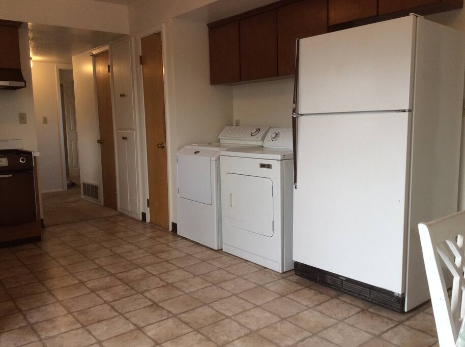 Washer. Dryer. Refrigerator
