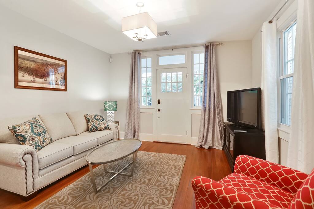 Comfortable queen size sleeper sofa.