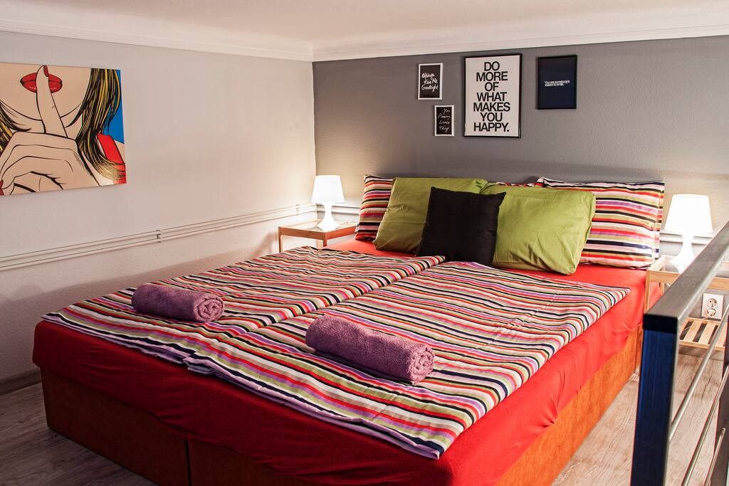 Warm atmosphere on the loft (beds can be used as double or twin)