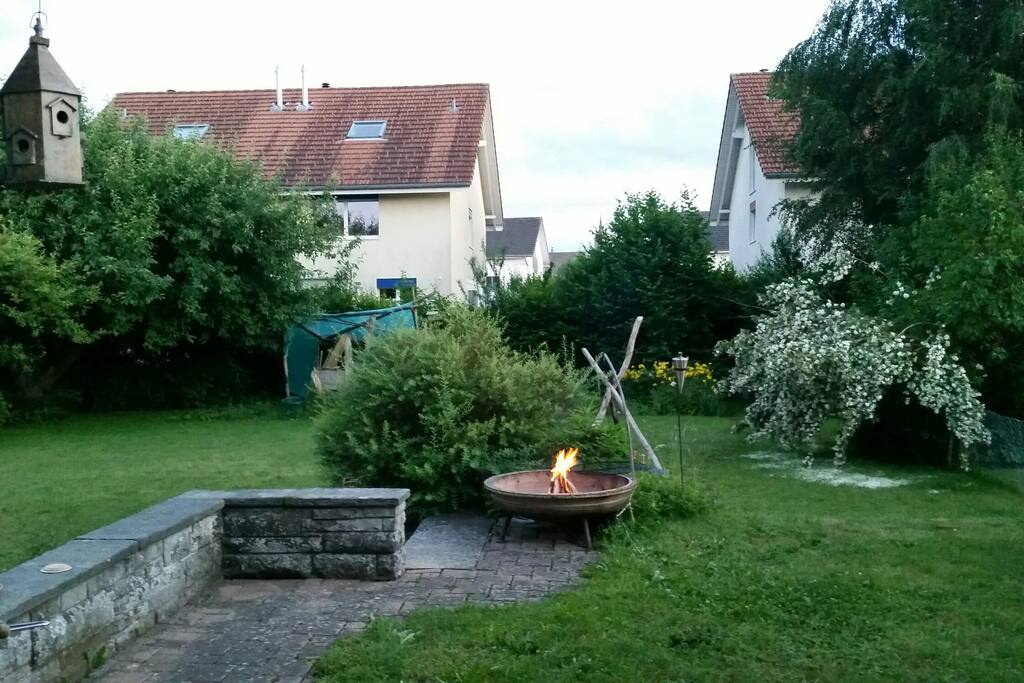 birdhouse & fire pit