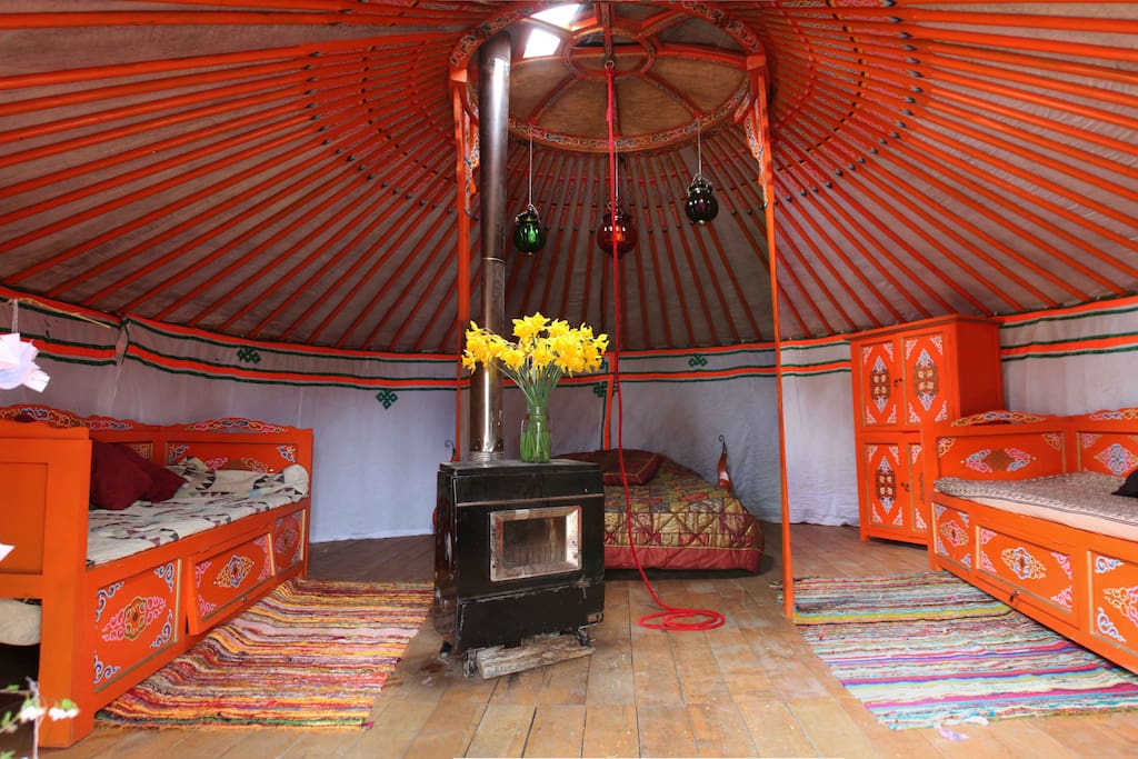 inside the yurt...
