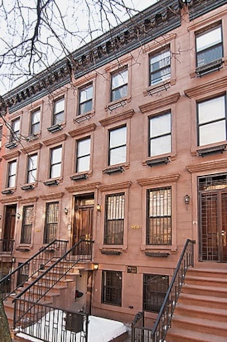 Our brownstone! Classic for New York City! The entire first floor is the lovely apt with its own private entrance~ We live upstairs. This is a two family home which is perfectly legal for Airbnb!