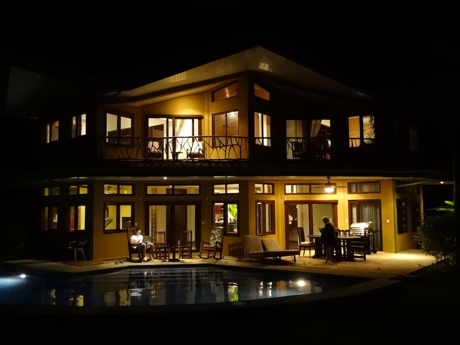 Cool evenings invite everyone outside for a final glass of wine or just listening to the surf.