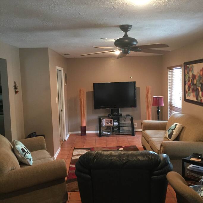 This is our living room it is quite long comfortable quaint and cozy