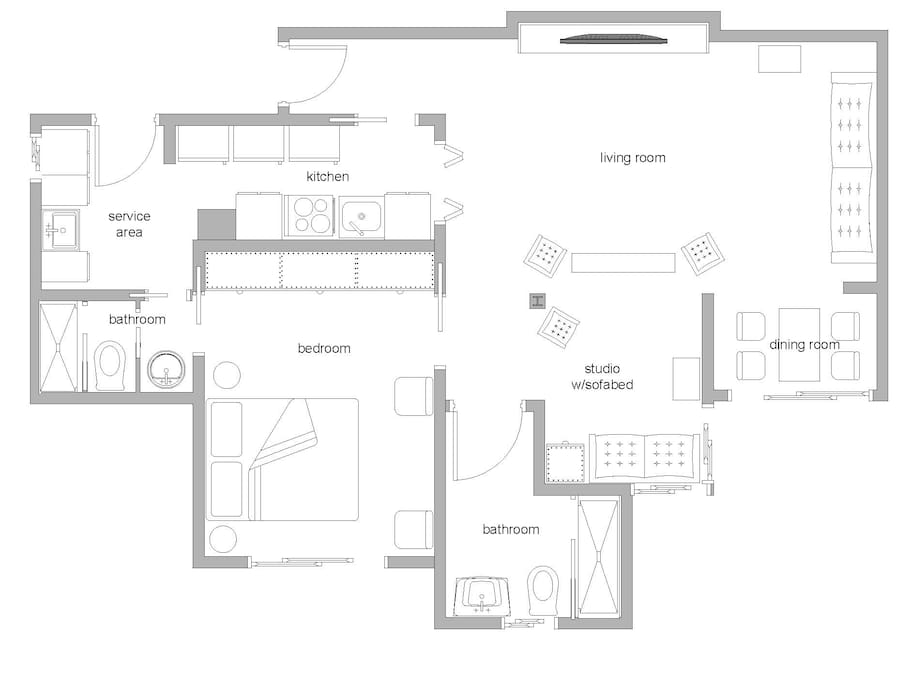 Apartment set with 1 bedroom