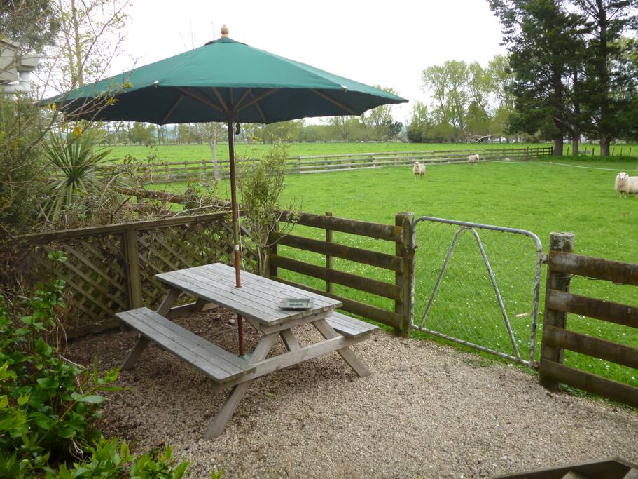 Private BBQ area with country views