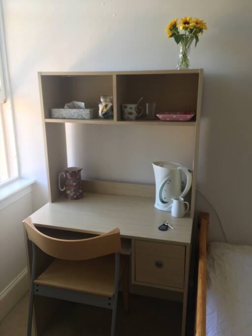 Desk next to large window