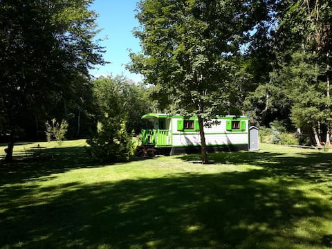 Caravan with SPA and fishing on the pond.