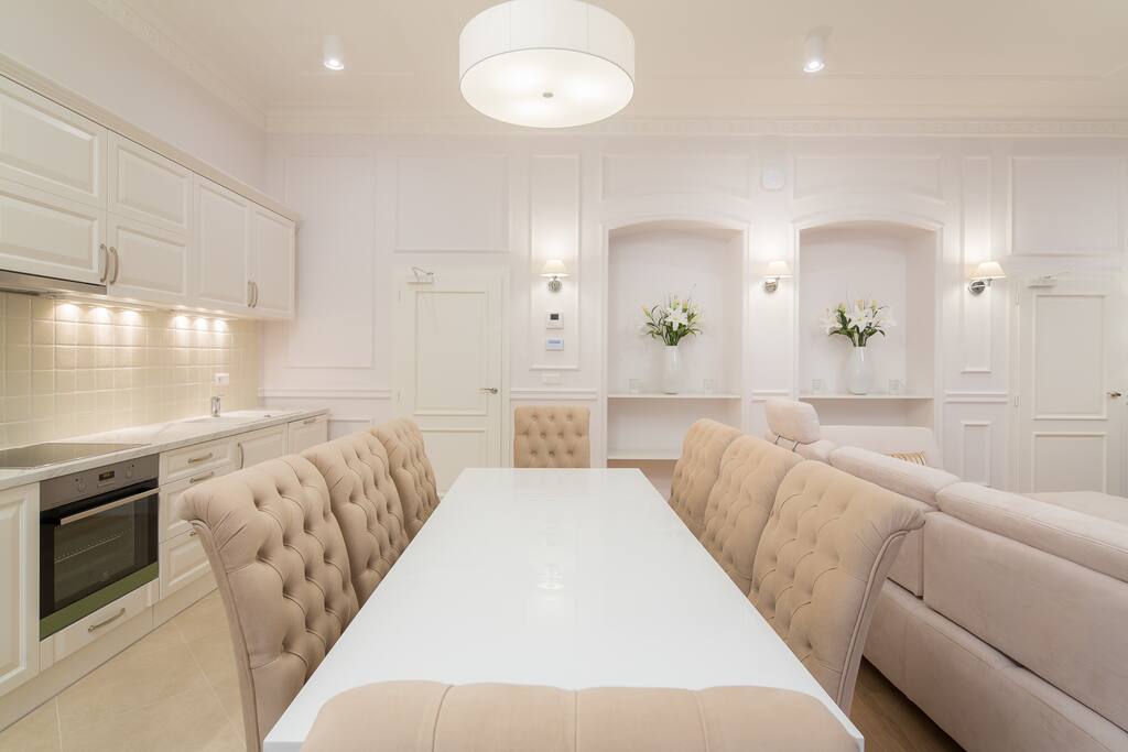 Dining room with kitchen