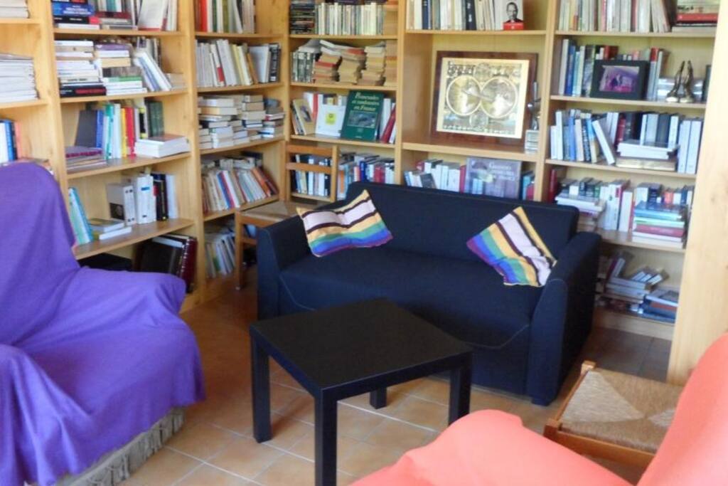 salon bibliothèque (livres à disposition)