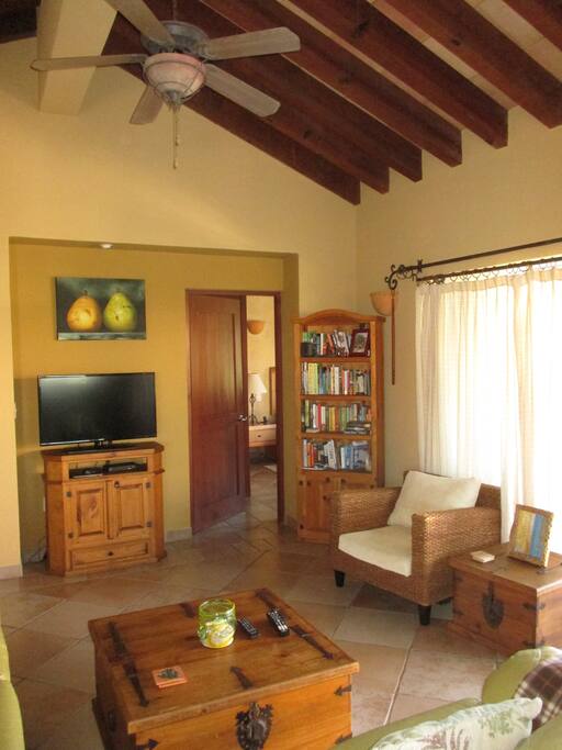 View from the sectional sofa towards the master bedroom