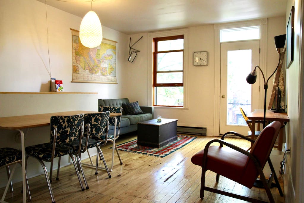 Living room with desk