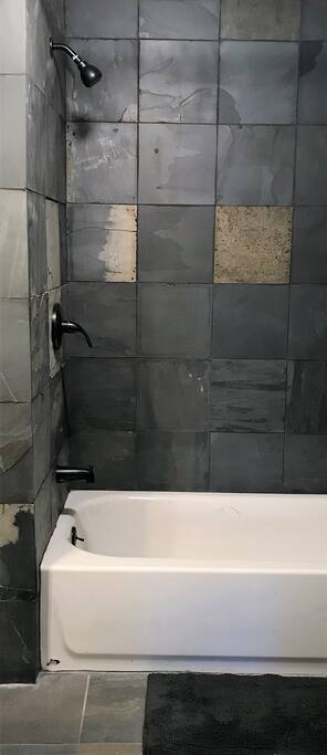 Newly tiled shower
