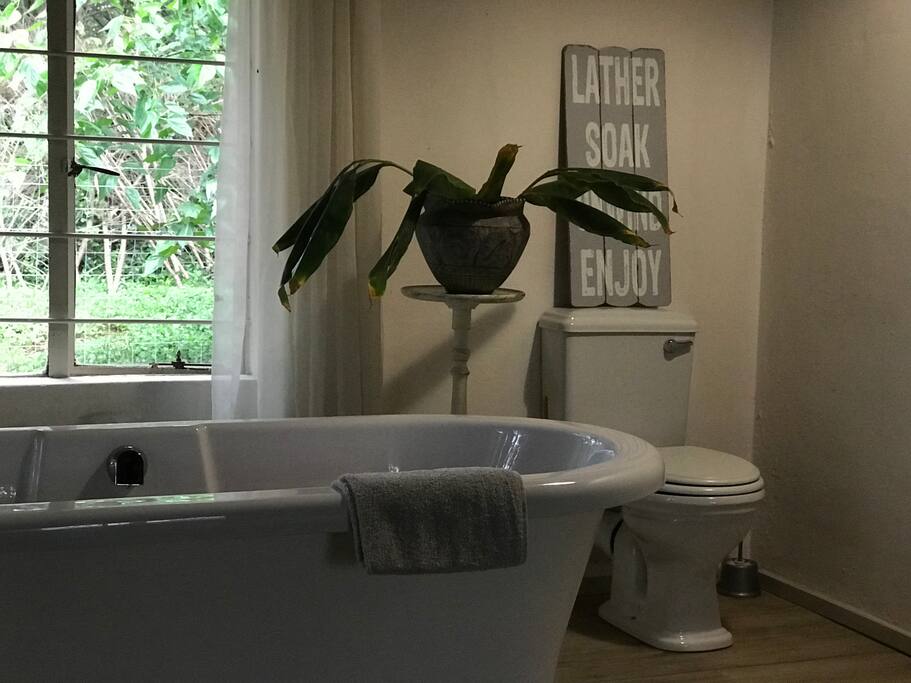 The Main Bedroom spans the entire width of the house and incorporates a semi open plan spacious bathroom