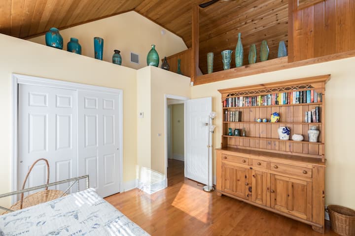 Ден със сводести тавани и декоративни вази служат като проучване с много страхотни книги за четене