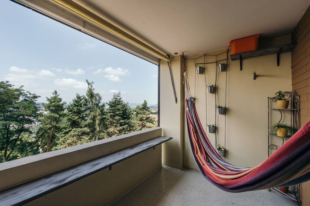 Chill on the balcony.