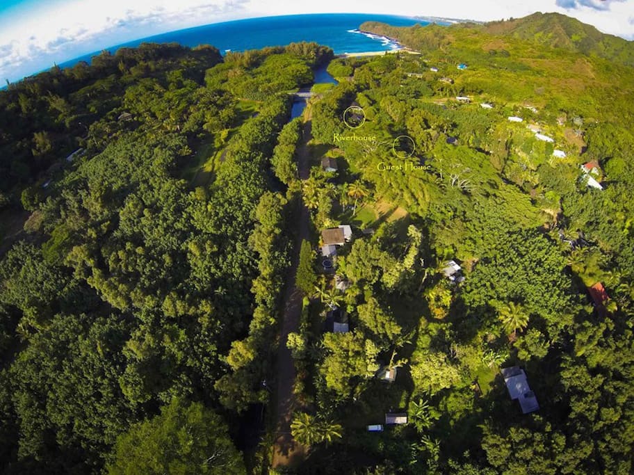 Another aerial view of the surrounding area.