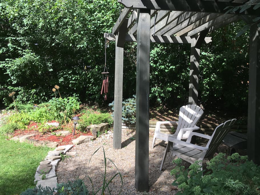 Backyard seating area