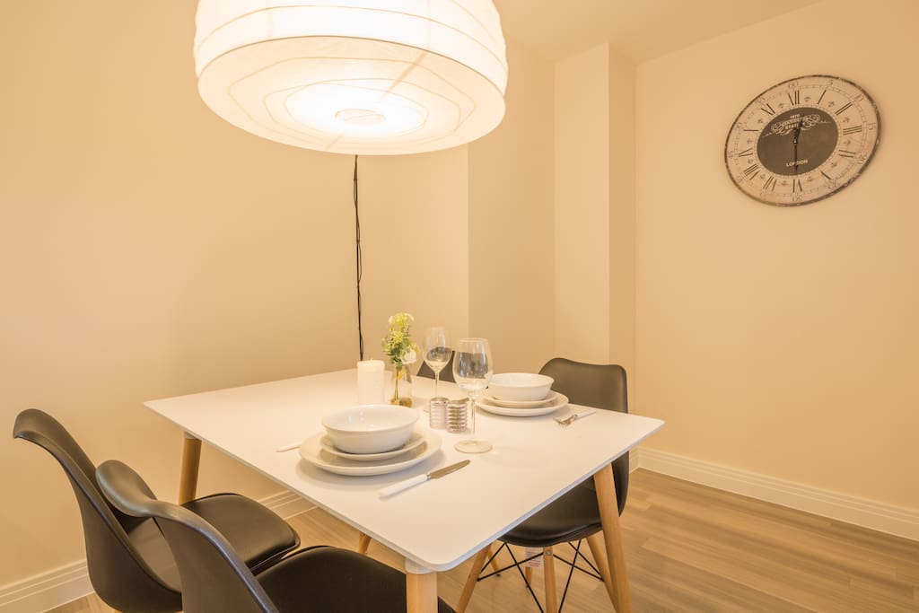 Dining area in the open plan living room