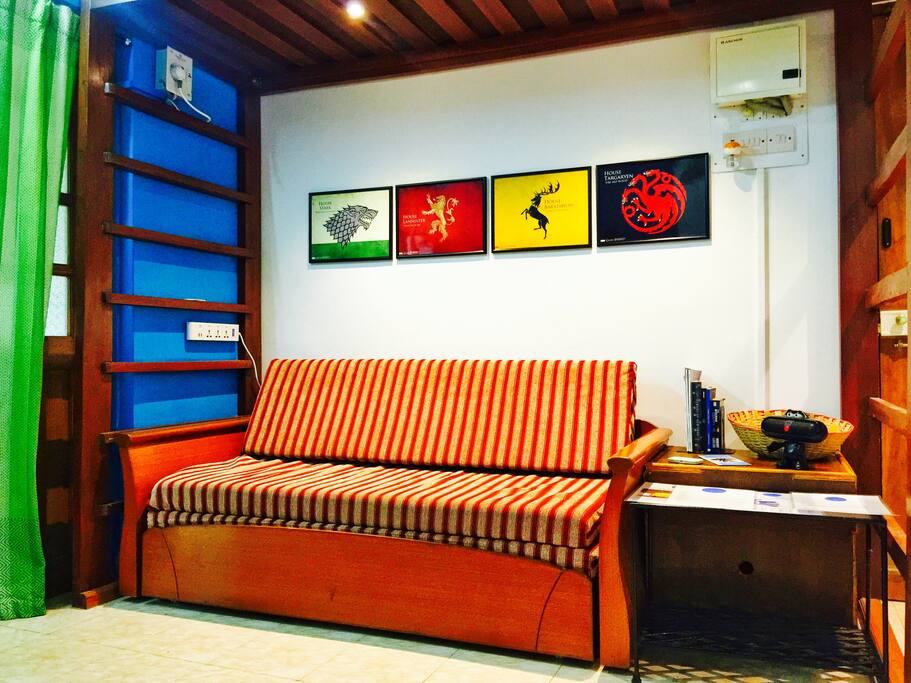 The large and comfortable sofa-cum-bed