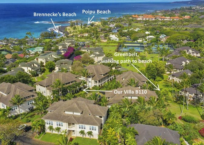 3BR villa with A/C, pool & short walk to beach! gallery image 2