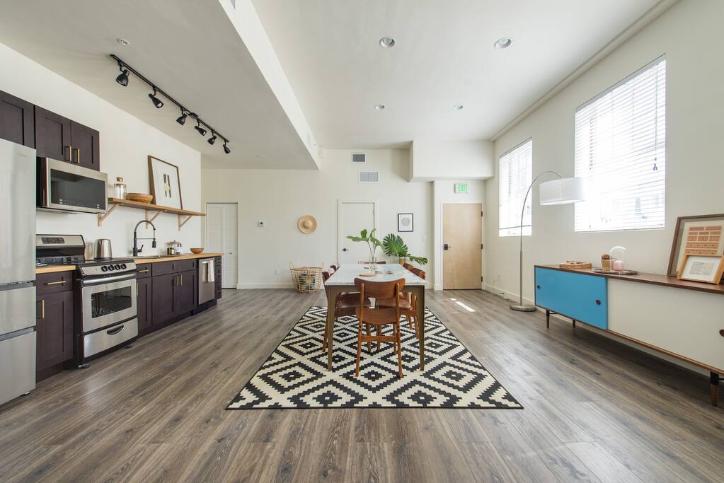 Dining & Kitchen area share space at the entrance.